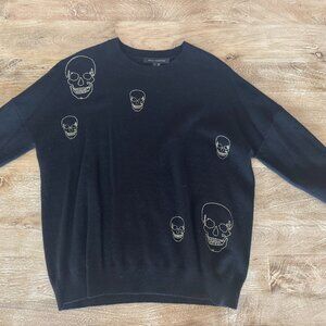 Skull Cashmere Sweater - Black, Size S